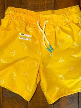 Target Yellow Boys' Swim Trunks with Banana Print